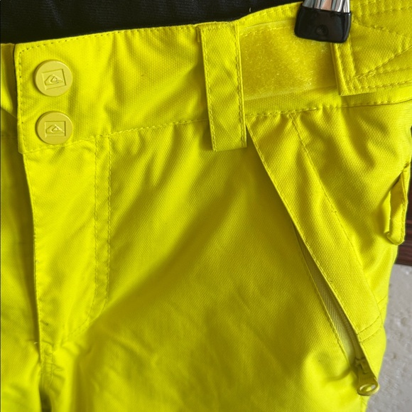 Quicksilver Youth Size 10 Neon Yellow Snow Pants for Skiing Snowboarding Winter - Picture 5 of 8